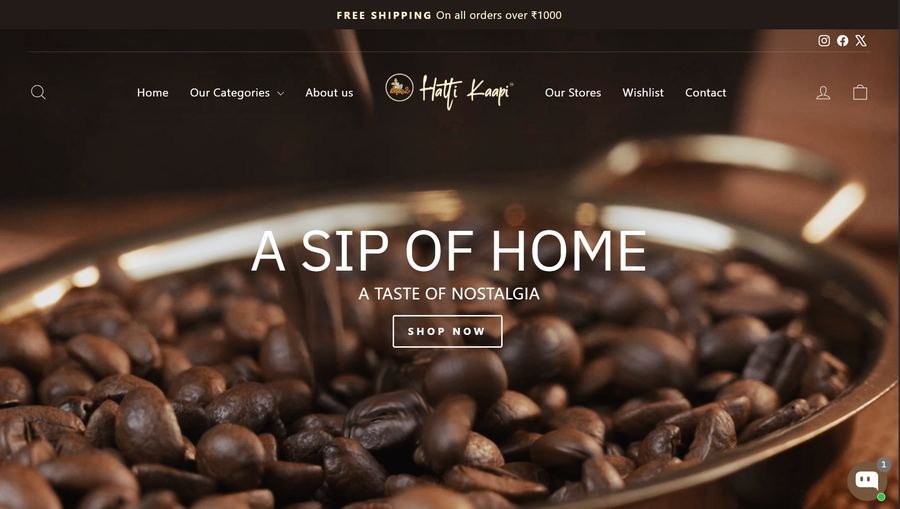 Hatti Kaapi ecommerce website built by Calibre Associates